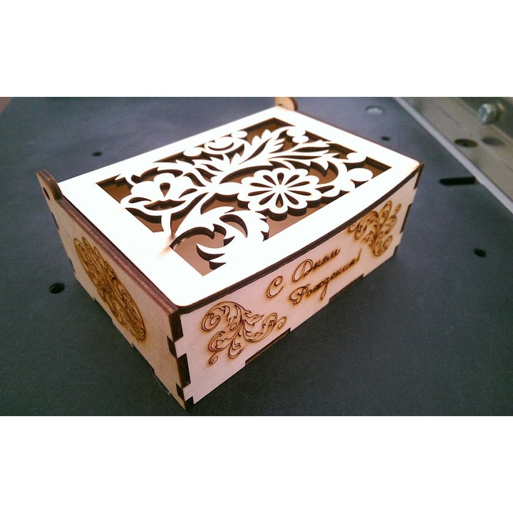 Cutie de depozitare, Intrahome, 30x30 cm, din plywood 3mm, 4mm, design personalizat