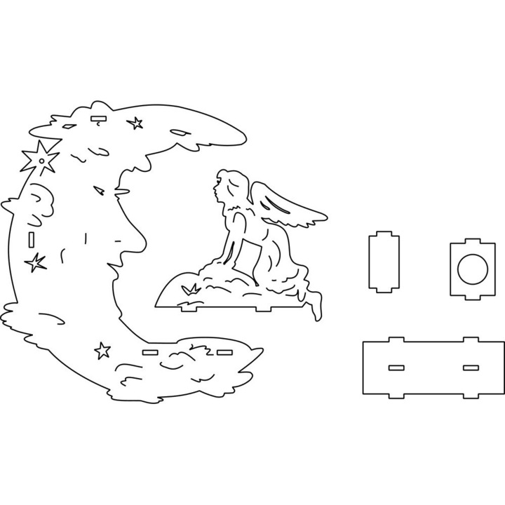 Lampa Louna, Intrahome, 30x30 cm, din plywood, 3mm-4mm, design personalizat