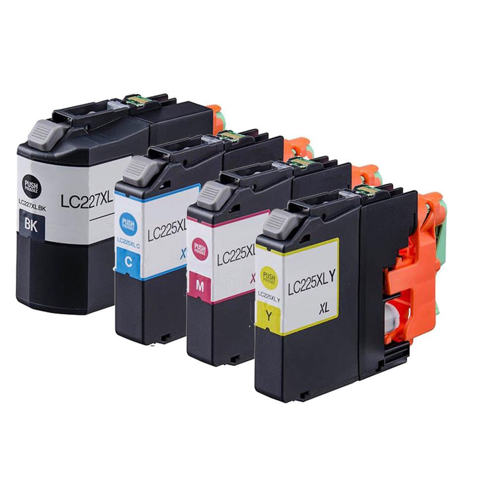 Set 4 cartuse compatibile cu Brother LC227XLBK LC225XLC LC225XLM LC225XLY (BK + C+ M + Y)