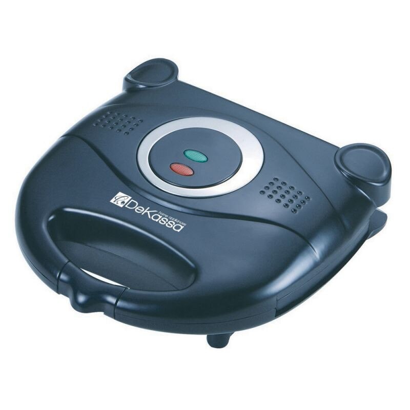 Aparat sandwich Dekassa, Putere 700 W, Led semnalizare, Protectie supraincalzire, Negru