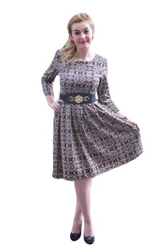 Rochie eleganta cu pliuri din talie,D&J Exclusive, Negru-Gri Rochie eleganta cu pliuri din talie,D&J Exclusive, Negru-Gri