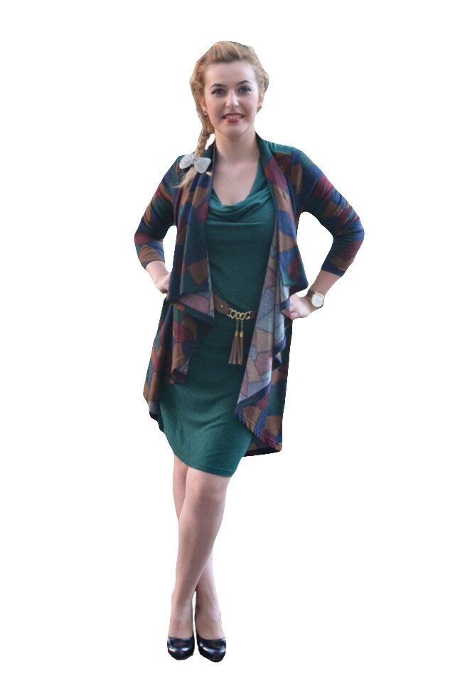 Rochie speciala, design aparte, tinereasca,D&J Exclusive, Verde inchis