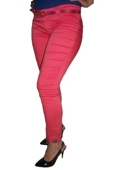 Pantaloni casual, accesorizati cu curea,D&J Exclusive, Corai Pantaloni casual, accesorizati cu curea,D&J Exclusive, Corai