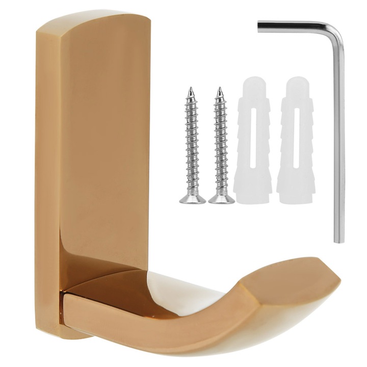 Cuier perete HERUSI rose gold alama inox 10x5cm