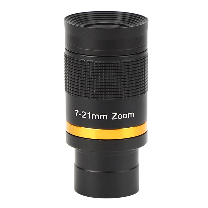 Ocular zoom 7-21mm pentru telescoape, observatie astrala, 1.25 inch, negru