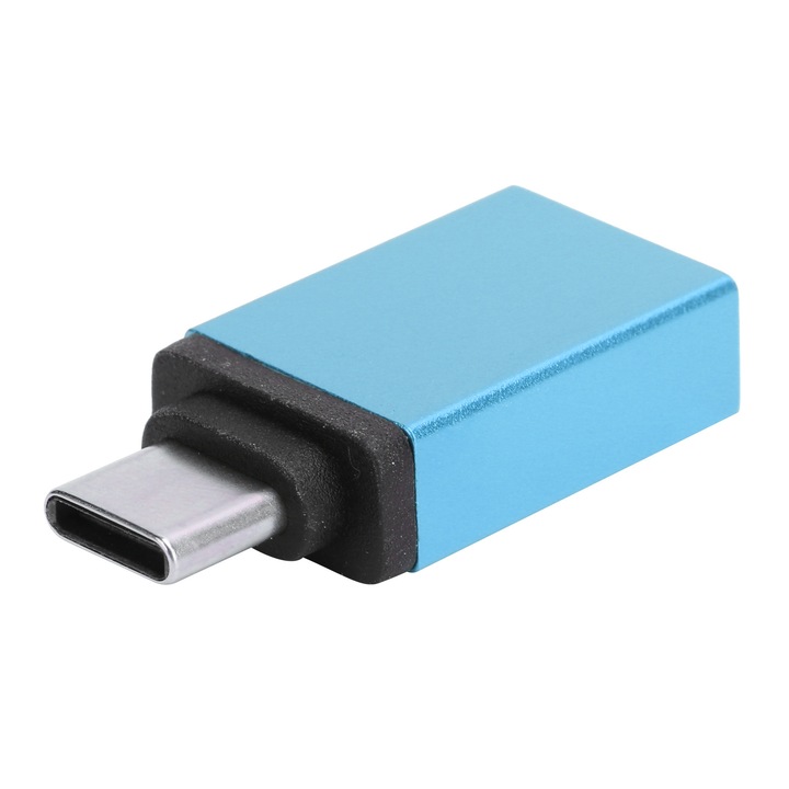 Adaptor Type-C HERUSI aluminiu albastru 5x2cm