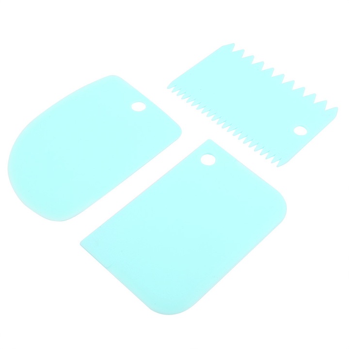 Set 3 spatule patiserie Herusi, colorate, 3 dimensiuni, 22x5cm