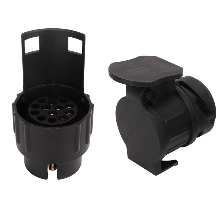 Set adaptoare remorca HERUSI 7 pini-13 pini, 13 pini-7 pini, contact cupru, carcasa ABS