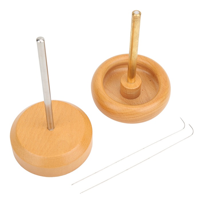 Set scule, unelte pentru margele, 2 ace, material fag, dimensiuni compacte