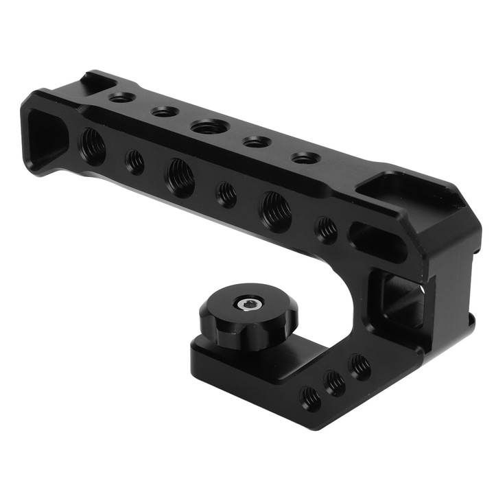 Maner camera HERUSI aluminiu ergonomic multiple porturi 1/4in 3/8in anodizat