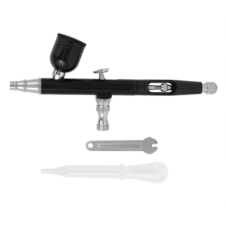 Pistol de vopsit pneumatic HERUSI, reglabil, pentru tatuaje si unghii