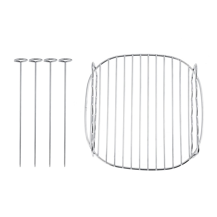 Suport dublu gratar HERUSI din otel inoxidabil, neaderent, pentru friptura, 30x20cm