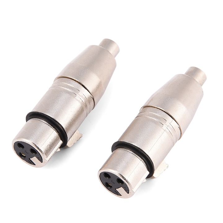 HERUSI XLR 3 tűs - RCA audio adapter, cink, 2 db-os készlet