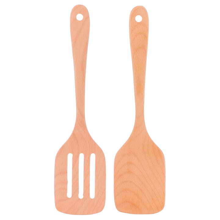 Set spatule lemn Herusi, rezistente, 2 piese, maro