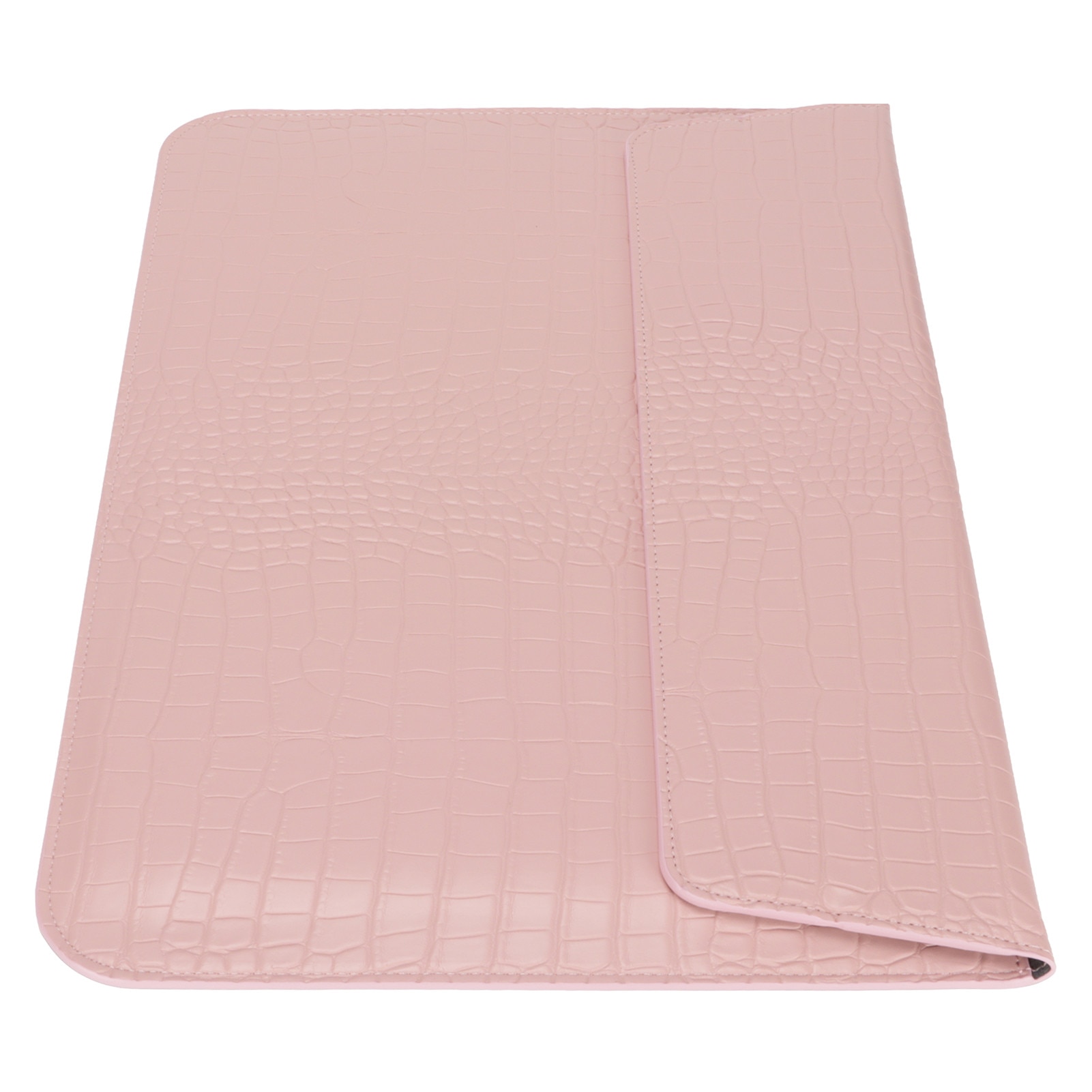 Husa laptop Herusi 39x28x1cm piele PU roz magnetica subtire impermeabila