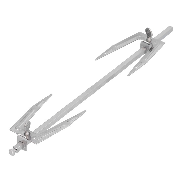 Furculita rotativa pentru friptura pui, HERUSI, inox, 360 grade, 2 furci, 1 ax