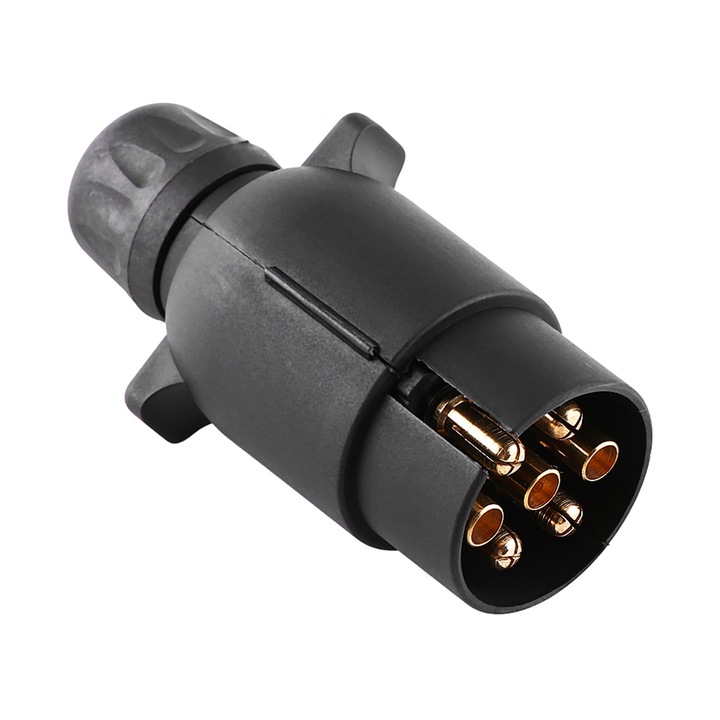 Adaptor electric remorca HERUSI 7 pini plastic negru 12V