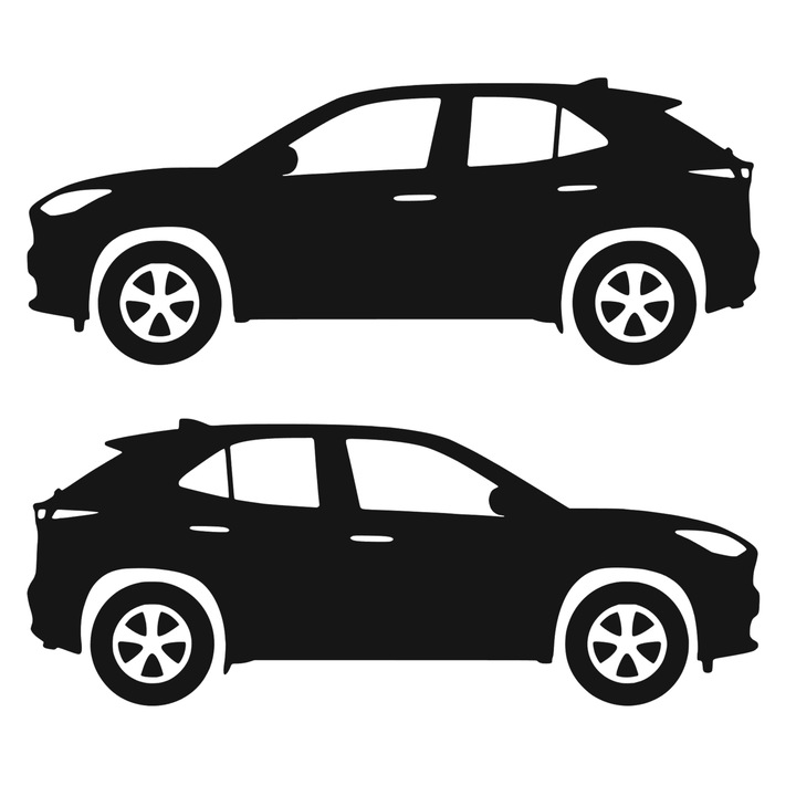 Set 2 stickere rezistente, stanga si dreapta, Toyota Yaris Cross, negru