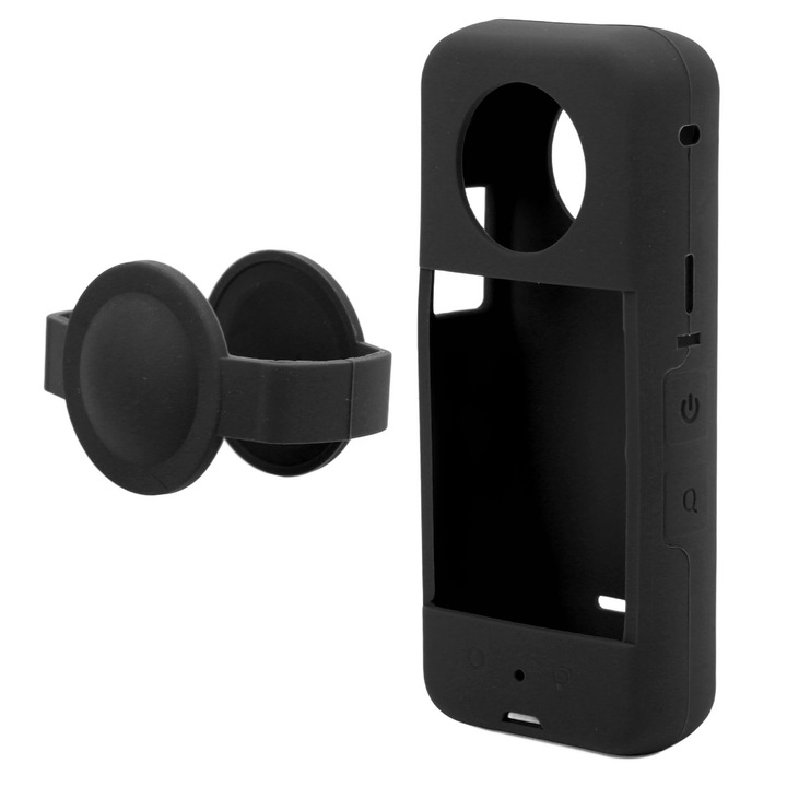 Husa protectie camera HERUSI silicon elastica neagra pentru Insta360 One X3