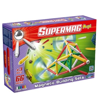Set Constructie Magnetic Classic Color 66 Piese Set Constructie Magnetic Classic Color 66 Piese