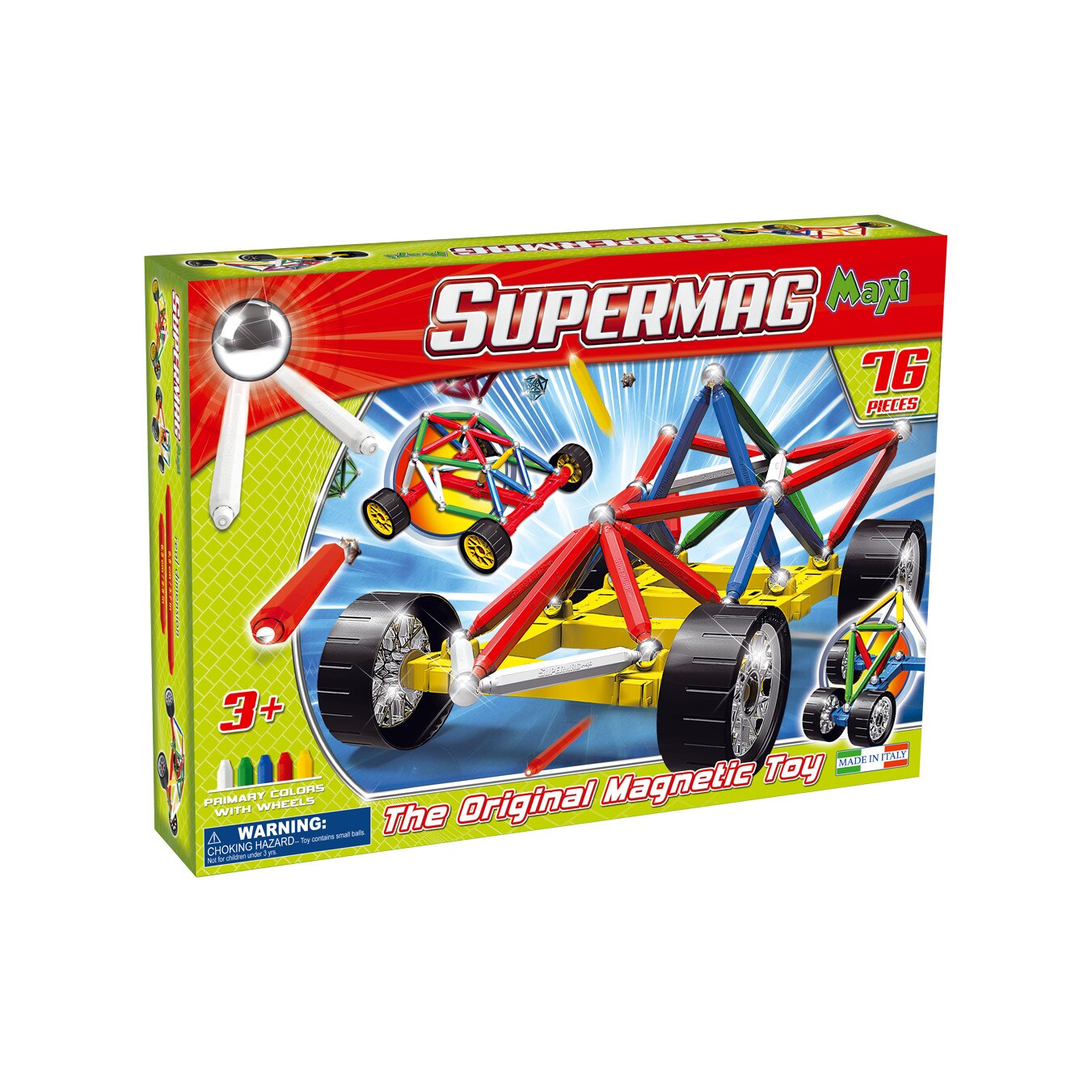 Set Constructie Magnetic Wheels 76 Piese