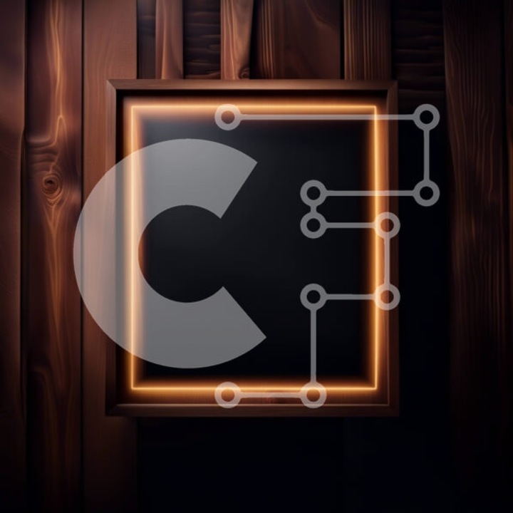 Puzzle din lemn Intrahome, 10x10 cm, 25 piese, design rustic cu neon, cutie din lemn wenge