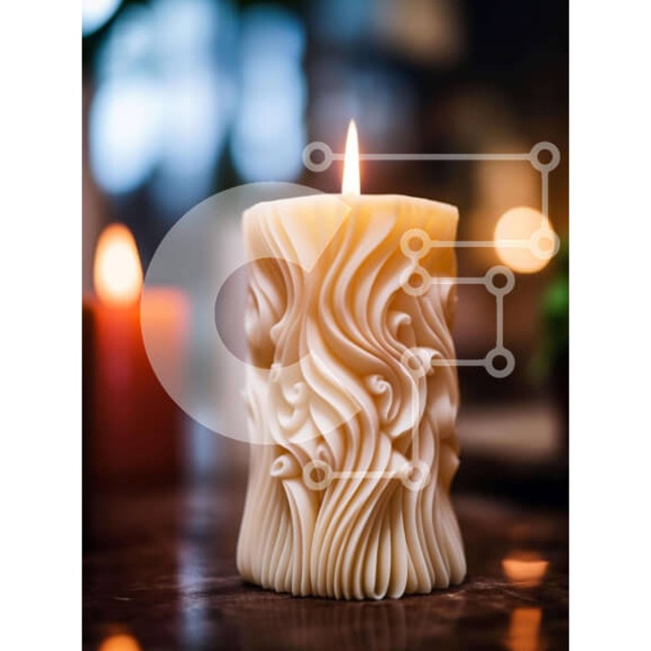 Puzzle din lemn Intrahome, 25 piese, design cu candela pe masa, flori si lumanari, 10x10 cm, cutie din lemn wenge