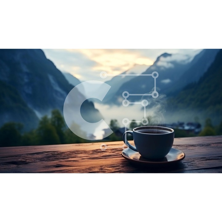 Puzzle din lemn Intrahome, imagine cafea pe masa, 25 piese, 10x10 cm, cutie din lemn wenge