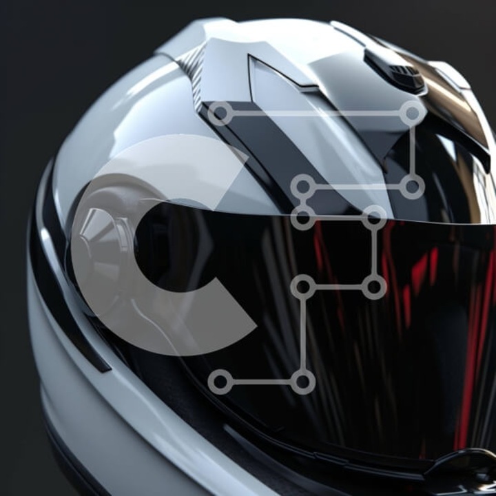 Puzzle din lemn Intrahome, craniu motocicleta alb-negru, 10x10 cm, 25 piese, cutie din lemn wenge