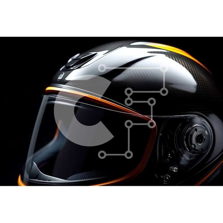 Puzzle din lemn Intrahome, craniu motocicleta, 25 piese, 10x10 cm, cutie din lemn wenge