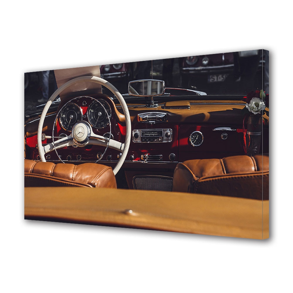 Tablou Canvas Vintage Aspect Retro Interior retro Mercedes 60 x 90 cm