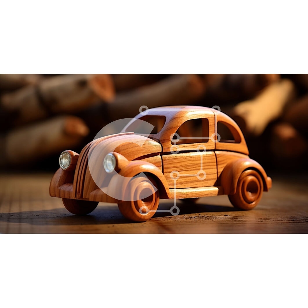 Puzzle Intrahome, 10x10 cm, 25 piese, masina clasica, cutie din