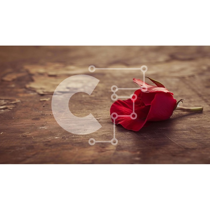 Puzzle din lemn Intrahome - Triunghi rosu pe masa veche, 10x10 cm, 25 piese, set in cutie de lemn wenge