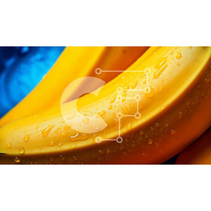 Puzzle din lemn Intrahome, 10x10 cm, 25 piese, imagine cu doua orime banane si stagonidia nerului, cutie din lemn wenge.