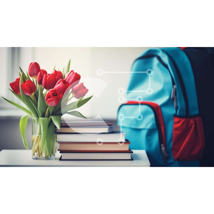 Puzzle din lemn Intrahome - Sakidio cu tulpini rosii si carti pe masa, 10x10 cm, 25 piese, cutie din lemn wenge