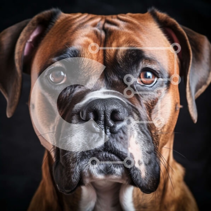 Puzzle din lemn Intrahome, 10x10 cm, 25 piese, imagine caine, cutie din lemn wenge