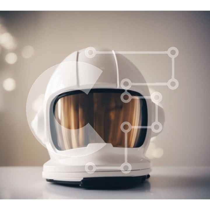 Puzzle din lemn Intrahome, 10x10 cm, 25 piese, imagine cu astronaut pe masa de sticla, cutie din lemn wenge