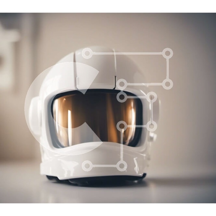 Puzzle din lemn Intrahome - Kranos astronaute alb pe masa, 10x10cm, 25 piese, set in cutie de lemn wenge