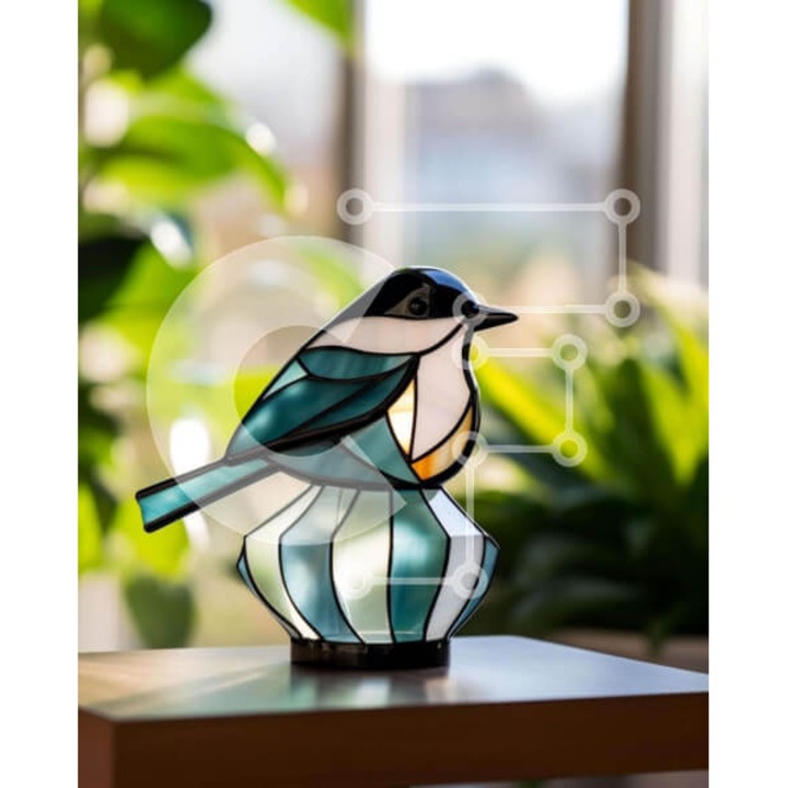 Puzzle din lemn Intrahome - Bitro paun la masa, 25 piese, 10x10 cm, cutie din lemn wenge