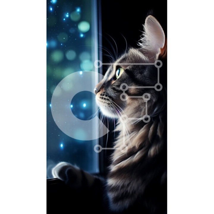 Puzzle Intrahome, 10x10 cm, 25 piese, imagine pisica, cutie din lemn wenge