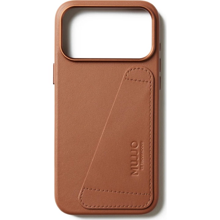 Husa, Mujjo Full Leather Wallet Case Mag pentru iPhone 17 Pro Max, Maro