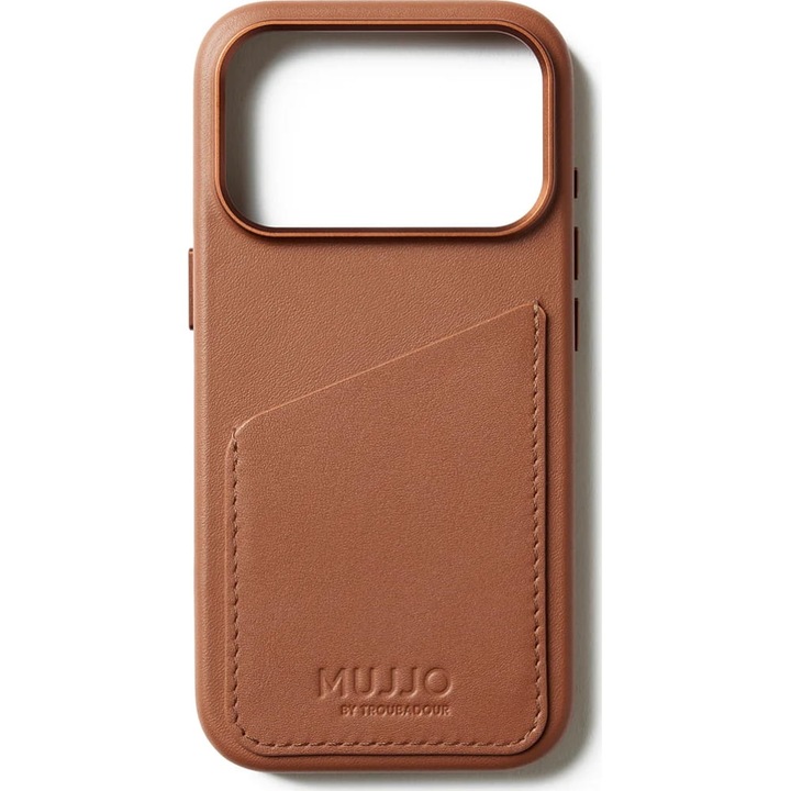 Калъф, Mujjo Full Leather Wallet Case Mag за iPhone 17 Pro, Кафяв