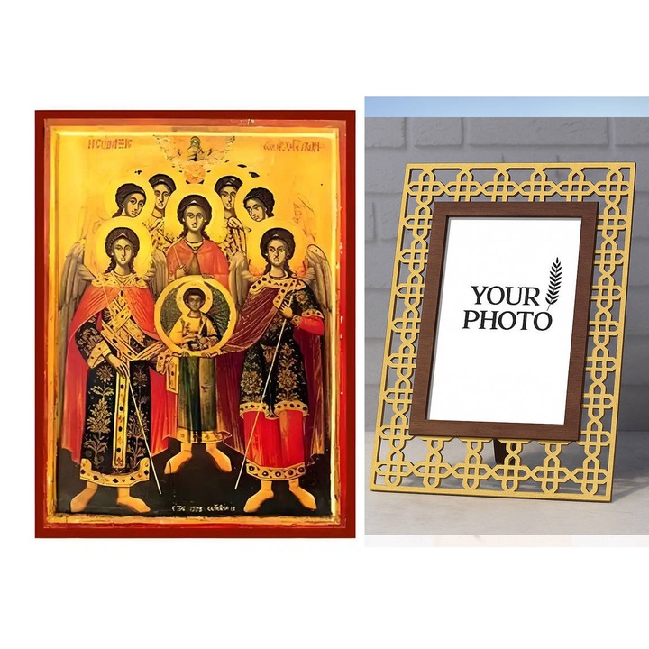 Icoana ortodoxa, Intrahome, Sf. Raphael, lemn, 10x7 cm, 15x11 cm, 21x15 cm, 26x20 cm, 40x30 cm, 45x35 cm, 50x40 cm