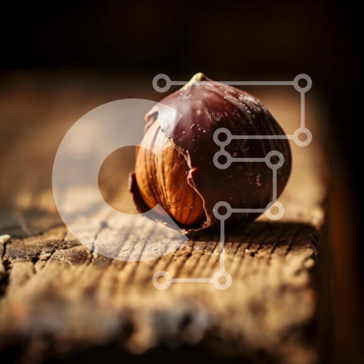 Puzzle din lemn Intrahome, phountouki cu ciocolata pe masa din lemn, 25 piese, 10x10 cm, cutie din lemn wenge