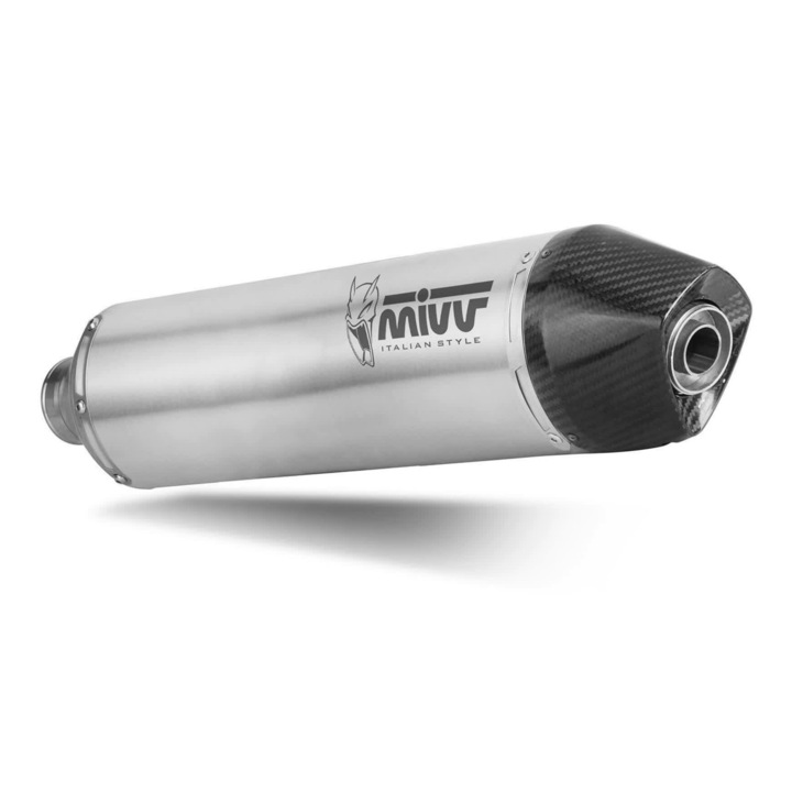 MIVV Str1 kipufogó rozsdamentes acélból KTM 690 ENDURO R-hez, 3k karbon véggel, optimalizált teljesítménnyel