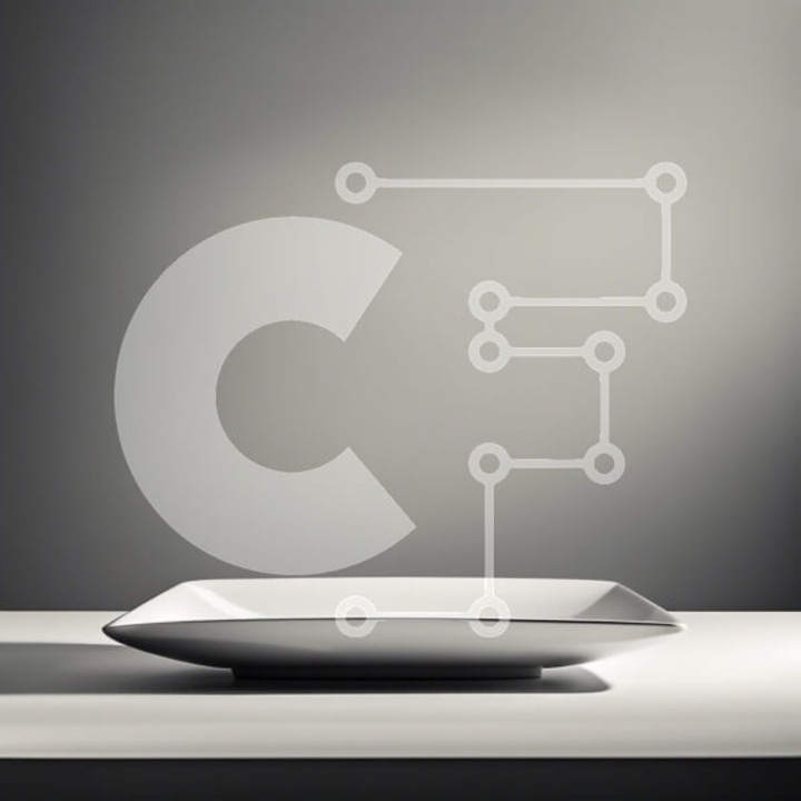 Puzzle din lemn Intrahome, imagine minimalista cu farfurie alba pe masa, 25 piese, 10x10 cm, cutie din lemn wenge.