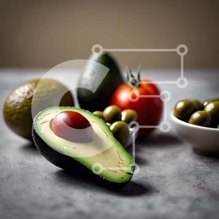 Puzzle din lemn Intrahome - Abokanto, rosii, masline si alte legume pe masa - Set 25 piese, dimensiuni 10x10 cm