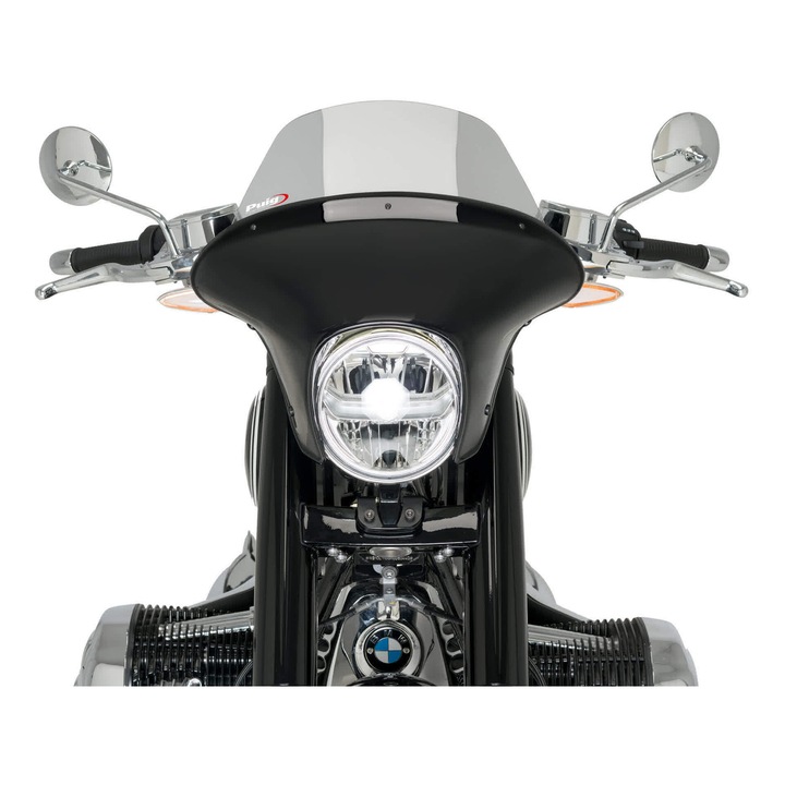 Предно стъкло PUIG batwing SML touring светло опушено, 490x480мм, ABS държач гланцово черно, включен монтажен комплект