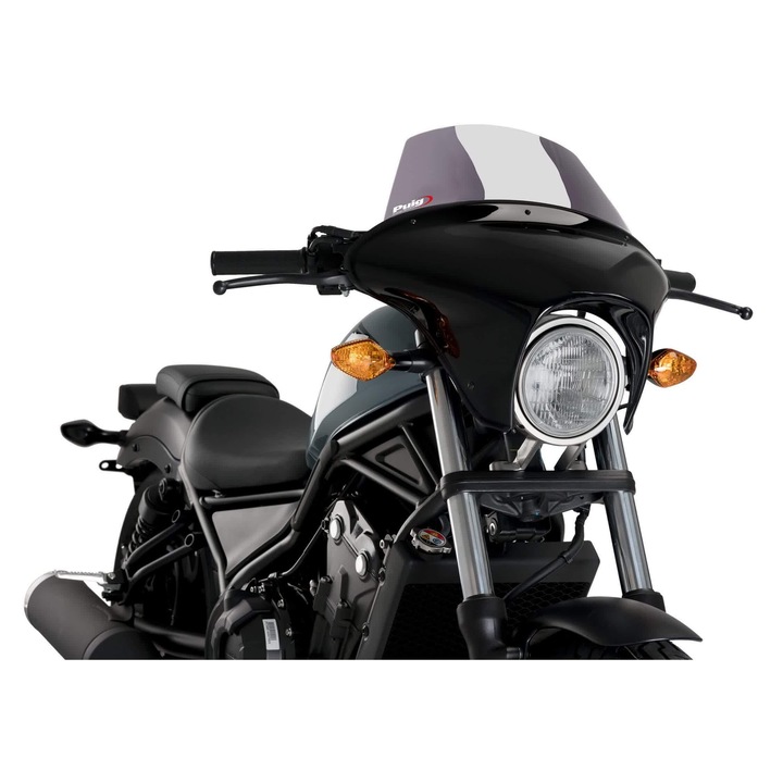 Предно стъкло PUIG Batwing SML Touring светло опушено, 490x480мм, подложка ABS гланц черно, екран от високоустойчив метакрилат