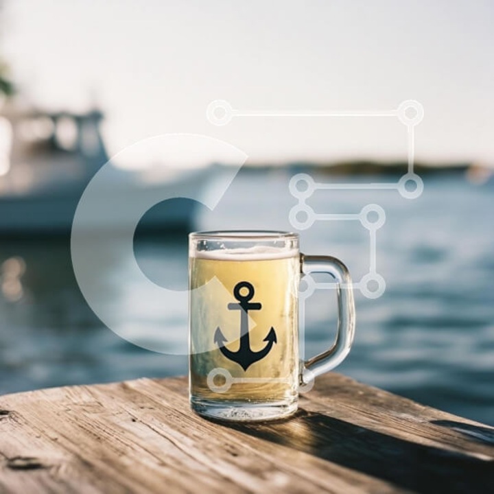 Puzzle din lemn Intrahome - Koupa de bere cu simbol ankh, set 25 piese, 10x10 cm, cutie din lemn wenge